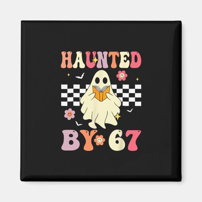 Skrämmande Halloween Skelett Haunted Six Seven Num Magnet (Framsidan)