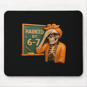 Skrämmande Halloween skelett Haunted Six Seven Num Musmatta