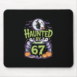 Skrämmande Halloween skelett Haunted Six Seven Num Musmatta