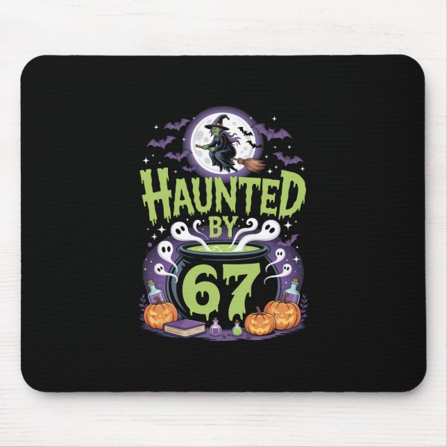 Skrämmande Halloween skelett Haunted Six Seven Num Musmatta (Framsidan)