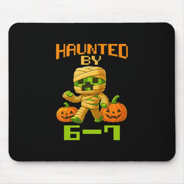 Skrämmande Halloween skelett Haunted Six Seven Num Musmatta (Framsidan)