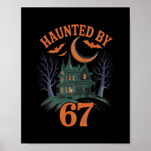 Skrämmande Halloween skelett hemsökt sex sju numme Poster