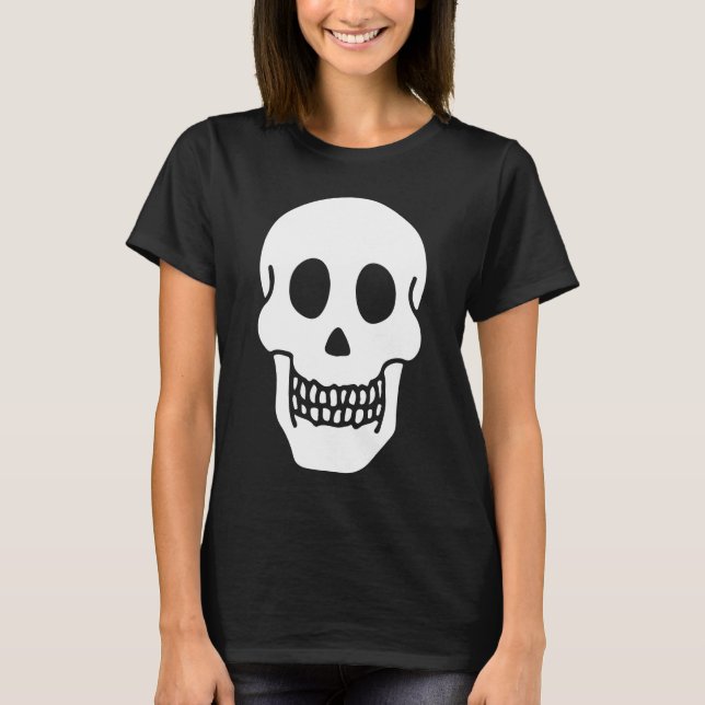 Skrämmande Halloween skelett skall ansikte kostym  T Shirt (Framsida)