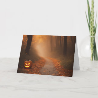 Skrämmande Halloween-skogar Tack Kort