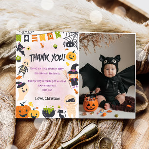 Skrämmande Halloween Söt Ghost Tacksamhetskort Inbjudningar