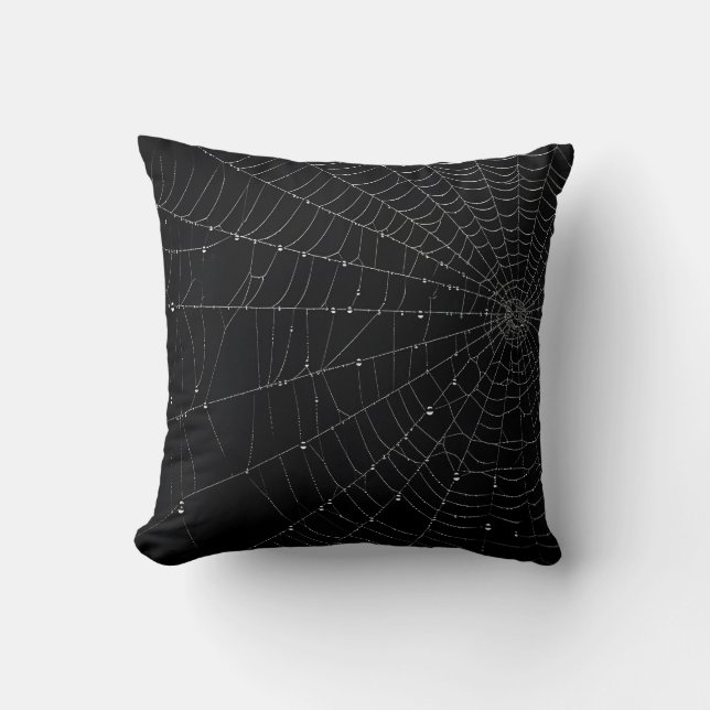 Skrämmande Halloween Spindelnät Kudd Kudde (Framsida)