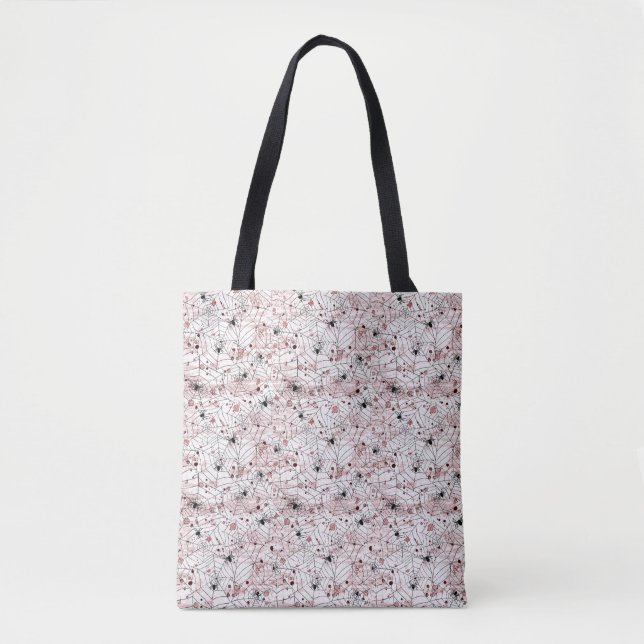 Skrämmande Halloween spindelnät Tygkasse (Framsida)