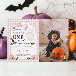 Skrämmande Halloween-spöke 1-års födelsedagsinbjud Inbjudningar