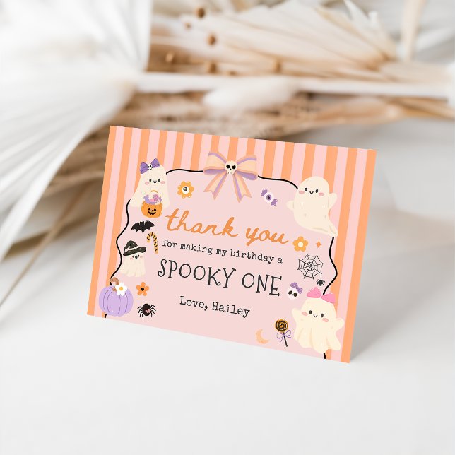 Skrämmande Halloween-spöke födelsedags-kort Tack Kort (Skapare uppladdad)
