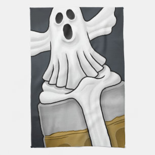 Skrämmande Halloween-spöke Kökshandduk