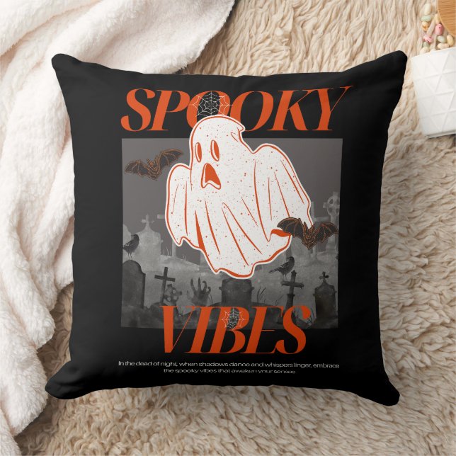 Skrämmande Halloween-spöke Kudde (Filt)