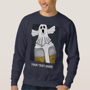 Skrämmande Halloween-spöke Lång Ärmad Tröja