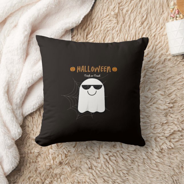 Skrämmande Halloween-spöke Pumpa Kastkudde Kudde (Filt)