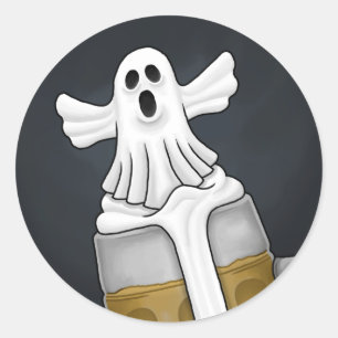 Skrämmande Halloween-spöke Runt Klistermärke