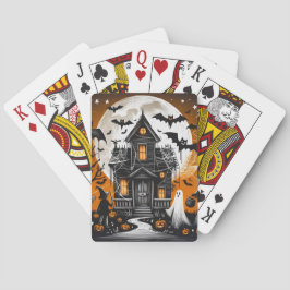 Skrämmande Halloween Spökhus Casinokort