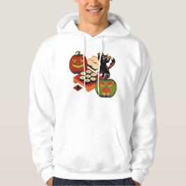 Skrämmande Halloween-sushi-fest med lekfull svart  Hoodie