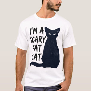 Skrämmande Halloween Svart Katt Design grafik T Shirt