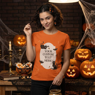 Skrämmande Halloween Svart Katt Lägg Till Din Anpa T Shirt
