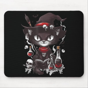 Skrämmande Halloween Svart Katt Salem Apotek Musmatta
