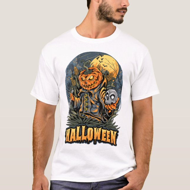 Skrämmande Halloween T Shirt (Framsida)