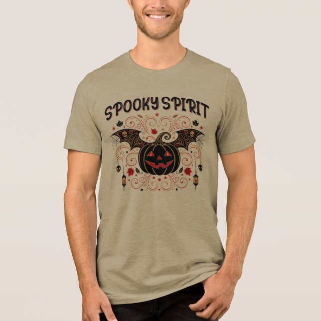 Skrämmande Halloween T-Shirt för andevärlden (Framsida)