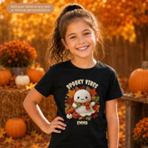 Skrämmande Halloween T-Shirt för Barn med Eget Nam