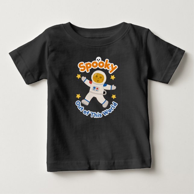 Skrämmande Halloween T-Shirt för Pumpa-Astronaut (Framsida)