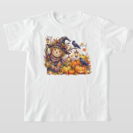 Skrämmande Halloween, Tittande Fågelskrämma, Hösts T Shirt