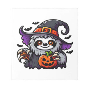 Skrämmande Halloween Trögdjur Häxa Hatt Kostym Sku Anteckningsblock