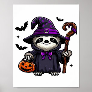 Skrämmande Halloween Trögdjur Häxa Hatt Kostym Sku Poster