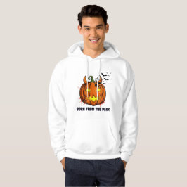 Skrämmande Halloween-tröja med pumpa - fladdermöss Hoodie