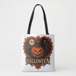 Skrämmande Halloween-tryckt axelväskor Tygkasse