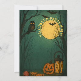 Skrämmande Halloween under månljus Inbjudningar