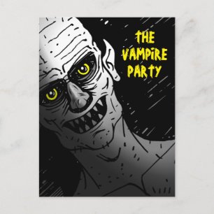 Skrämmande Halloween-vampyrfest Vykort