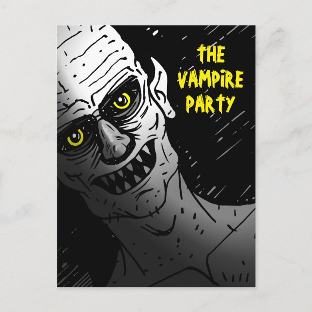Skrämmande Halloween-vampyrfest Vykort (Framsida)