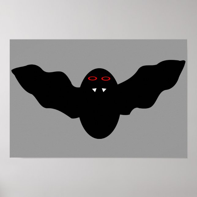 Skrämmande Halloween-vampyrfladdermusaffisch Poster (Framsidan)