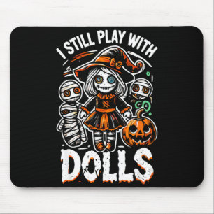 Skrämmande Halloween voodoo-docka för skräckfans Musmatta