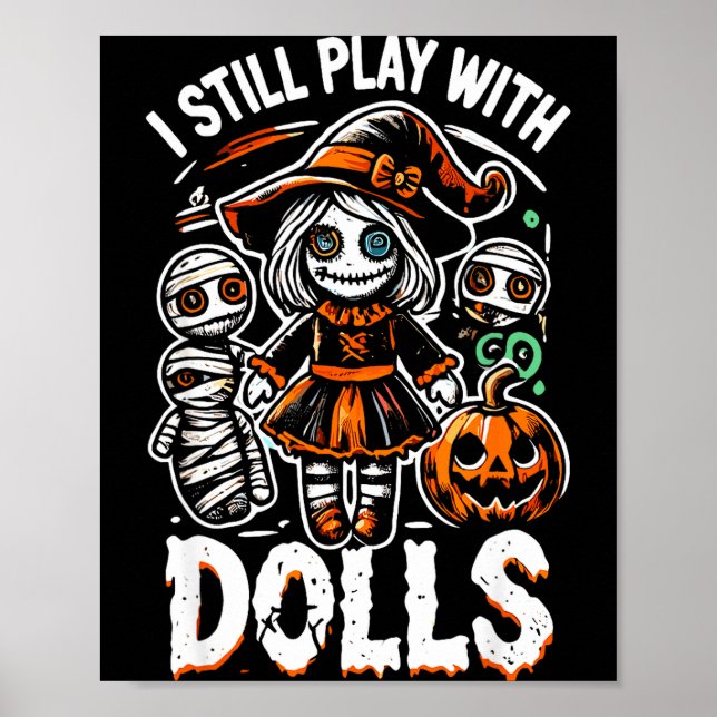 Skrämmande Halloween voodoo-docka för skräckfans  Poster (Framsidan)