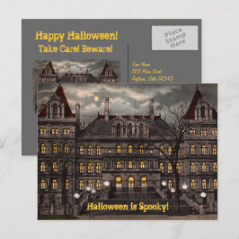 Skrämmande Halloween vykort