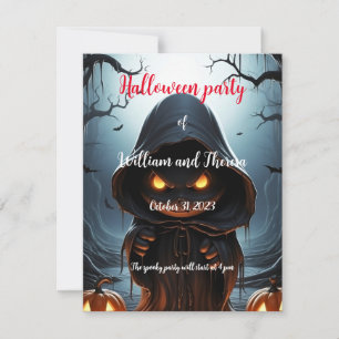 Skrämmande Halloween vykort