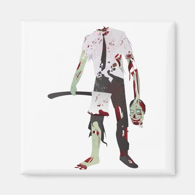 skrämmande halloween zombie magnet (Framsidan)