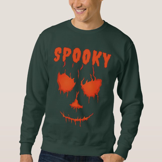 Skrämmande Halloweenfest Anpassad Lång Ärmad Tröja (Framsida)