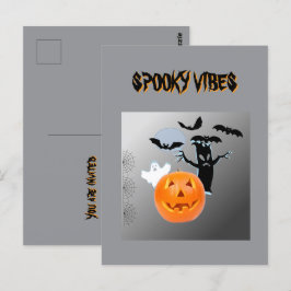 Skrämmande Halloweenfest Design Vykort