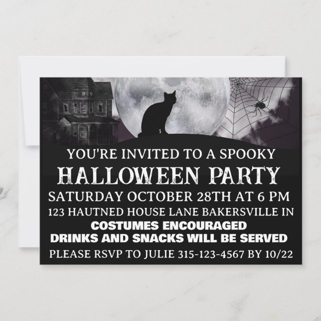 Skrämmande Halloweenfest Inbjudan (Framsida)