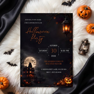 Skrämmande Halloweenfest Inbjudningar