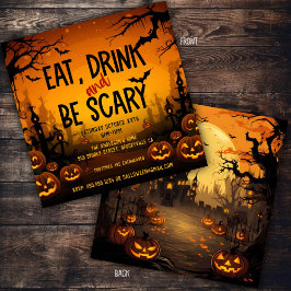 Skrämmande Halloweenfest Inbjudningar