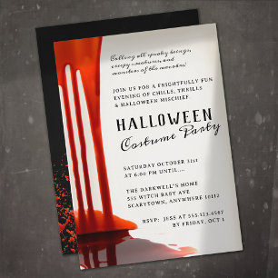 Skrämmande Halloweenfest med blod Inbjudningar