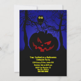 Skrämmande Halloweenfest med pumpa Inbjudningar