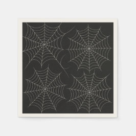 Skrämmande Halloweenfest Spindelväv Djärvt Svart Pappersservett