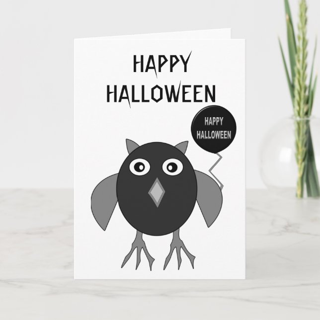 Skrämmande Halloweenfest Ugglor Anpassad Kort (Framsida)